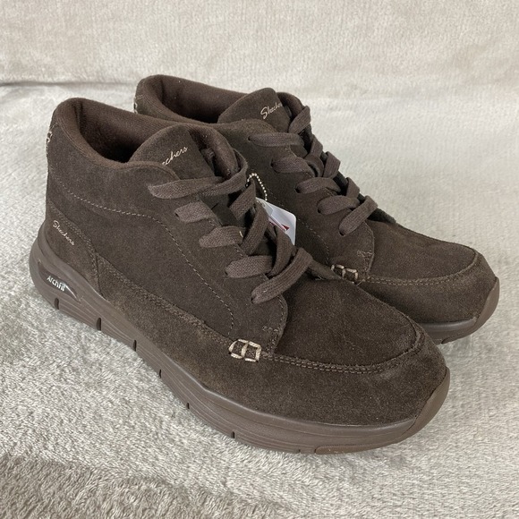Skechers Shoes - Skechers Arch Fit Gotta Chill Boots Womens Size 10 Brown Suede Comfort NEW